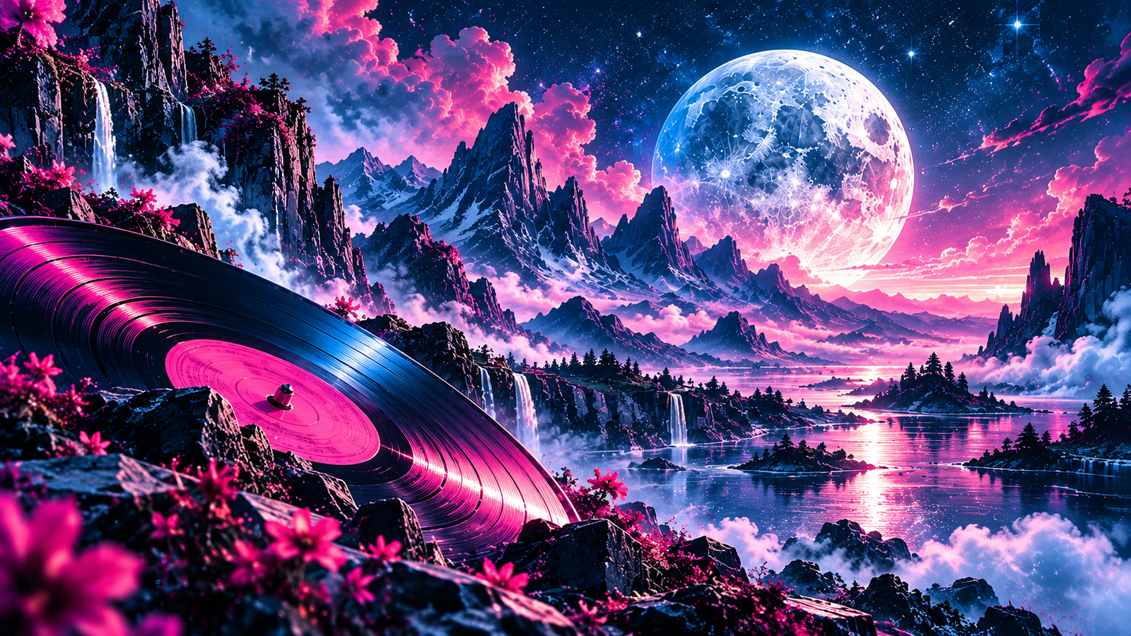 Surreal music artwork representing a love of music
